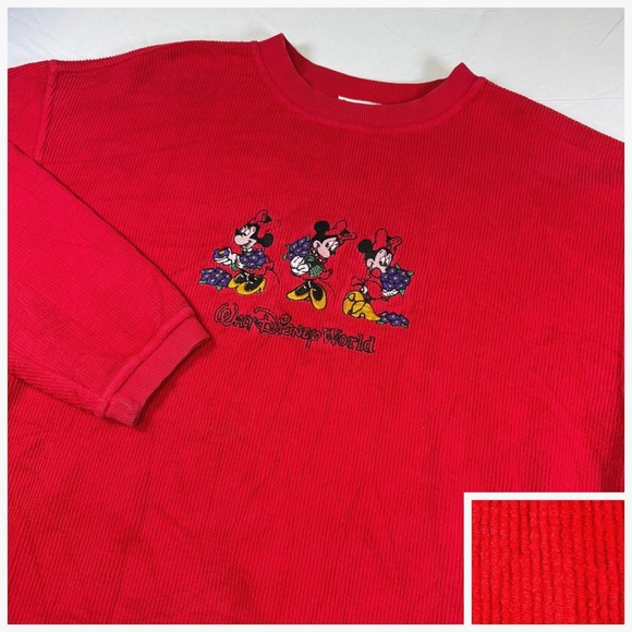 Walt Disney World Tops - Vintage Disney Embroidered Minnie Mouse Textured Sweatshirt Size Med Russia Made